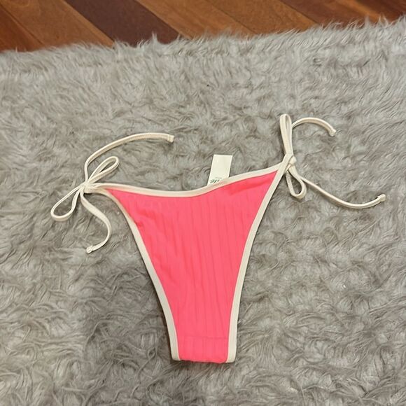 NWT‎ aerie cheekiest pink and white swimsuit bottoms size xs - Picture 4 of 5